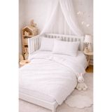 NazeninHome Müslin Bebek Nevresim takımı %100 Pamuk ( 2 Kat ) Beyaz