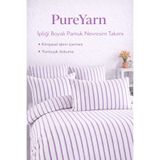 NazeninHome PureYarn İpliği Boyalı Natural Bürümcük Nevresim Takımı Tek Kişilik %100 Pamuk