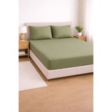 NazeninHome Saten %100 Pamuk 210 TC | 82 Tel Lastikli Fitted Çarşaf Seti | Yastık Kılıflı | Tek ve Çift Kişilik