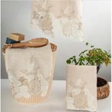 Nazik Home Floransa Dantelli Pamuk Havlu Bej 90X150