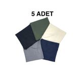 nazipek 5'li Paket Pamuklu Bambu Kraş Eşarp Düğün Kına Dağıtmalık Toptan Yazma 100x100cm Overloklu