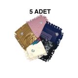 nazipek 5'li Set Pamuklu Karışık Desen Büyük Boy Boncuklu Yazma Yumuşak Dokulu Eşarp 110x110 Hediyelik