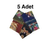 nazipek Kenarları Oyalı 5'li Set %100 Pamuklu Yazma 100X100cm Eşarp Toptan Dağıtmalık