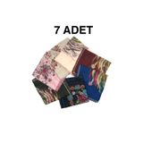 nazipek Kenarları Oyalı 7'li Set Pamuklu Yazma 100x100cm Eşarp Toptan Dağıtmalık