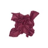 nazipek Pamuklu Damla Inci Boncuklu Eşarp Yüksek Kalite Bordo Yazma 100x100cm
