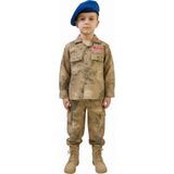 Nazlyna Mini Komando Çocuk Jandarma Kamuflaj Takımı - Mavi Bereli - 11 - 12 Yaş