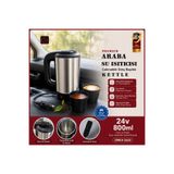 NB Concept Araç Su Isıtıcısı 24V 800ML – Çakmaklık Girişli Araba Kettle, Paslanmaz Çelik Seyahat Su Isıtıcı