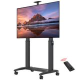NB ERGONOMIC Max 120 '' LCD OLED Düz Panel Ekran TV veya Akıllı Kart için Ağır Hizmet Motorlu Mobil TV Arabası, 300 lbs'ye kadar yük, Max VESA 1000x600 Elektrikli Kaldırma Standı A80