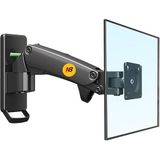 NB F120 Tam Hareketli Duvar Montajı Monitör Askı Aparatı, Siyah Metal, 17-27 İnç, Gazlı Amortisörlü, 2-7 kg Kapasiteli, VESA 75x75/100x100mm