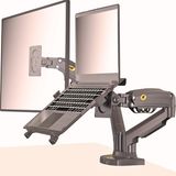 Nb F160+FP Gazlı Çift Kol North Bayou 17-30"monitör 10"-17" Dizüstü Bilgisayar Vesa Monitör Standı - Siyah
