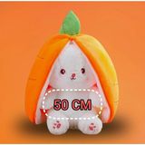 NB Market Fermuarlı Havuç Tavşan Peluş 40-50CM Oyuncak Tüylü Tavşan Hediyelik Yumoş Arkadaş
