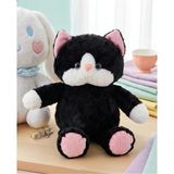 NB Market Siyah Kedi Peluş Oyuncak 45CM Tüylü Yumuşak Kumaş Uyku Arkadaşı Peluş Bebek