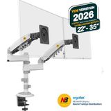 Nb North Bayou Ergoflex North Bayou NB H180 Beyaz Amortisörlü Monitör Standı 17-27 inch Masaya Monte Ergonomik