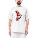 Nba Baller Red Silhouette Oversize Beyaz Tişört - M