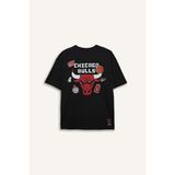 NBA Chıcago Bulls Oversıze Bisiklet Yaka Kısa Kollu Tişört