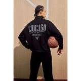 NBA Chicago Bulls Oversize Geniş Kalıp Dik Yaka Fermuarlı Sweatshirt