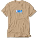 Nba Logo Krem Tişört - 5XL