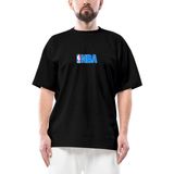 Nba Logo Oversize Siyah Tişört - M