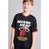 NBA Mıamı Heat New Regular Fıt V Yaka Mesh Forma Kumaş Kısa Kollu Tişört Erkek Çocuk