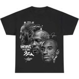 Nba Stars Kobe-Michael-Lebron Baskılı Unisex Oversize Kesim %100 Pamuk Bisiklet Yaka Siyah Tişört