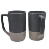 NBABSR Büyük Kahve Kupaları 2'li Set, 16oz Yıldız Noktalı İki Renkli Kahve Kupası - El Yapımı Benzersiz Stil Büyük Seramik Çay Bardakları Porselen Bardak veya Kupa Severler için Mükemmel Sıcak ve