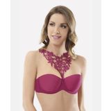 NBB Boynu Dantel Aksesuar Detaylı Push-up Straplez Sütyen-3692