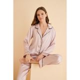 NBB NB18SPJ00001-B01 Pudra Saten Pijama Takımı
