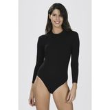 NBB Siyah Uzun Kol Boğazlı Çıtçıtlı Body - XL