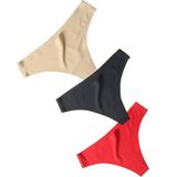 Nbb Ten Rengi 3lü Lazer Kesim Tanga Külot - Siyah - Kırmızı - Bej - L - XL
