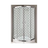 Nbm Duş Aktu -Desaş Duşakabin - 90 x 90 Oval - 5mm Temprli Cam - Parlak Alm. Profil - Baklava Desen - Tekne Hariçtir - Fırsat Ürünü - 90 x 90 x OVAL