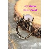 NBS Beautiful Naturel Stones Bakır Pembe Kuvars Tasarım Kaliteli Yüzük Ayarlanabilir ( Hediye , Özel Gün , Trend )
