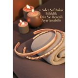 NBS Beautiful Naturel Stones Bakır Saf 2 Adet Bileklik Ayarlanabilir Kaliteli Gerçek Trend Modeller Tasarım( Hediyelik , Günlük )