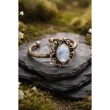 NBS Beautiful Naturel Stones Bakır Saf Yüzük Ayarlanabilir Ay Taşı Kaliteli Hakiki Bakır Doğal taş