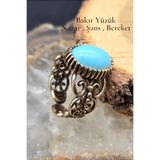 NBS Beautiful Naturel Stones Bakır Saf Yüzük Kadın Firuze Taşlı Ayarlanabilir Özel Tasarım Kaliteli ( Hediyelik , Günlük )