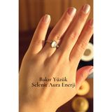NBS Beautiful Naturel Stones Bakır Selenit Yüzük Ayarlanabilir Hakiki % 100 Bakır Doğal Taş