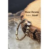 NBS Beautiful Naturel Stones Bakır Yüzük Sarı Kristal Ayarlanabilir Zarif Küçük Antik Trend ( Hediyelik , Günlük , Özel Gün )