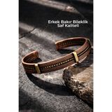 NBS Beautiful Naturel Stones Erkek Saf Bakır Tasarım Bileklik Ayarlanabilir ( Hediyelik , Özel Günler ) Premium Kaliteli