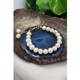 NBS Beautiful Naturel Stones İnci Gerçek Bileklik 8 mm ( Düğün ,Nişan için Tatil Doğum Günü Mükemmel Hediye )