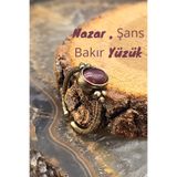 NBS Beautiful Naturel Stones Kadın Bakır Akik Zarif, İnce Tasarım Trend Yüzük Ayarlanabilir ( Hediye , Günlük , Kombin)