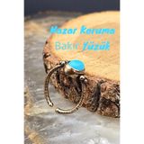 NBS Beautiful Naturel Stones Kadın Bakır Firuze Zarif, İnce Tasarım Trend Yüzük Ayarlanabilir ( Hediye , Günlük , Kombin)