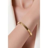 NBS Beautiful Naturel Stones Kalın Ajda Bilezik 21 cm Çok Kaliteli Bükülmez Kırılmaz Altın Renk ( Hediyelik , Günlük )
