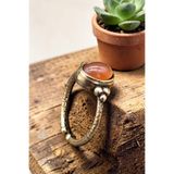 NBS Beautiful Naturel Stones Saf Bakır Akik Ayarlanabilir Yüzük Vintage Trend Kadın Yüzük