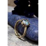 NBS Beautiful Naturel Stones Saf Bakır Kadın Mistik Topaz Kristalli Yüzük Ayarlanabilir Trend ( HEDİYELİK, DOĞUM GÜNÜ , GÜNLÜK )
