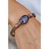 NBS Beautiful Naturel Stones Saf Bakır Mistik Topaz Kristalli NAZAR Bileklik Ayarlanabililr