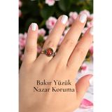 NBS Beautiful Naturel Stones Saf Bakır Yüzük Ayarlanabilir Kehribar Taşı ( Nazar Koruma ) ( Hediyelik, Günlük , Özel Günler )