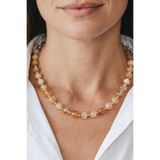 NBS Beautiful Naturel Stones Sitrin Para, Bereket Kolye 40+5 cm Kaliteli Gerçek Doğal Taş Kolye