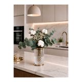 NC DESIGN CONCEPT Doğal Pamuk Dalı Buketi – Şoklanmış Çiçek Buketi, Pamuk Çiçeği, Okaliptus ve Cipso | Dekoratif Ev Hediyesi Vazo Dahil Değildir.