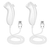 NC Nunchuck Kumandası Joystick Oyun Pedi Yedek Wii Nunchuck Kumandası için, Nintendo Wii ve Wii U Video Oyunu Oyun Pedleri ile Uyumlu (Beyaz 2 ADET)