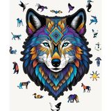 NC Puzzles Özel Figürlü Ahşap Puzzle - Wolf, 38X30 cm Yap Boz
