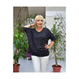 NC11128 italyan Leopar desen Bluz Füme